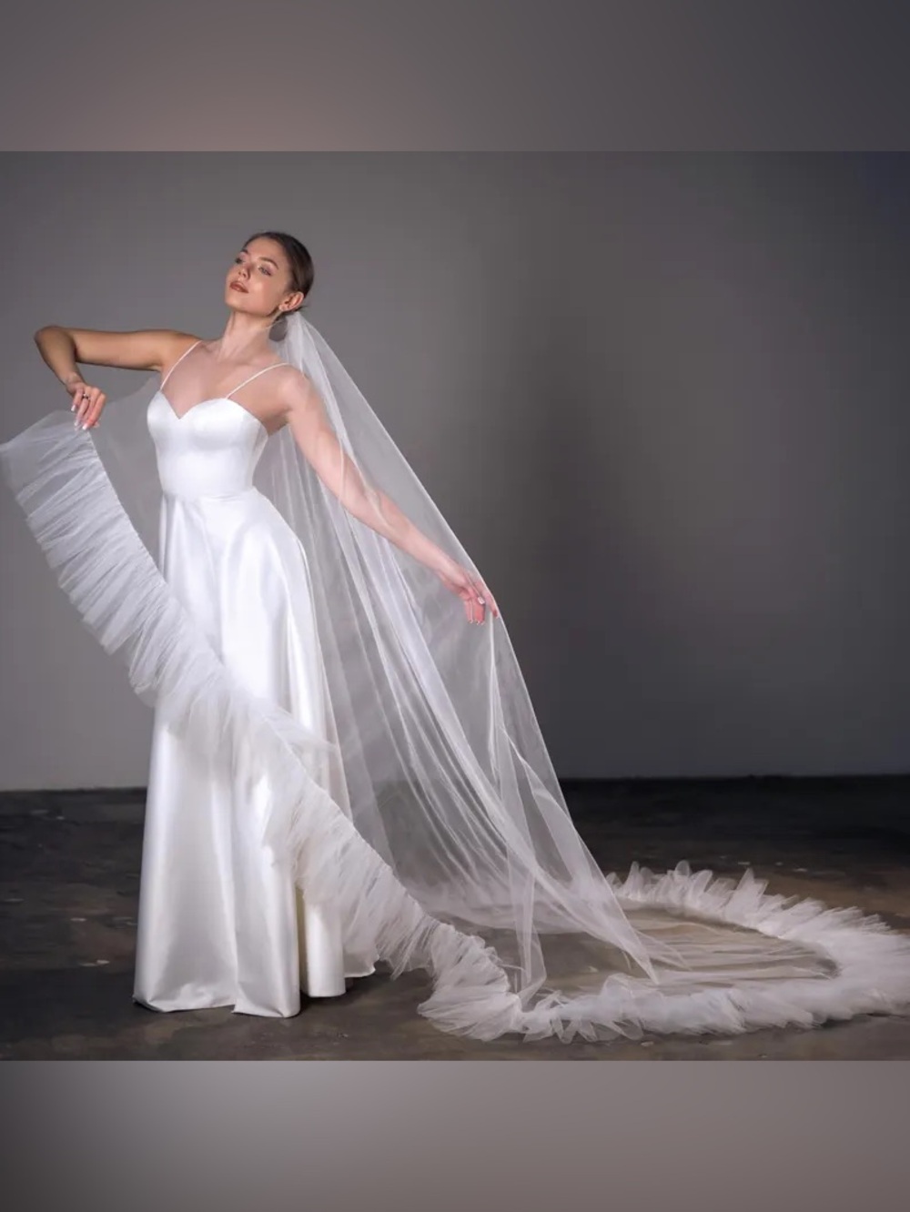 Classic Cathedral-Length Bridal Veil in White